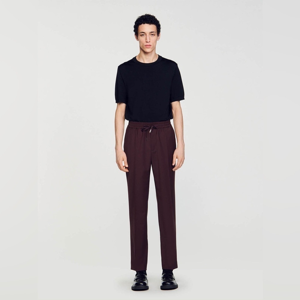 Sandro Wool Blend Jogger Style Trousers Sz Euro 38